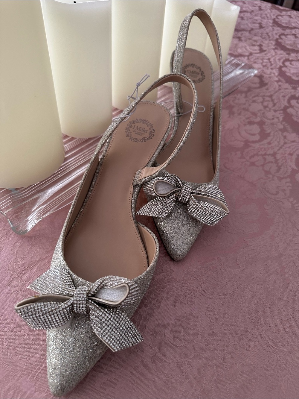 BNIB WOMENS SIZE 10 I. MILLER POINTED TOE SLINGBACK HEEL SPARKLY SHOES